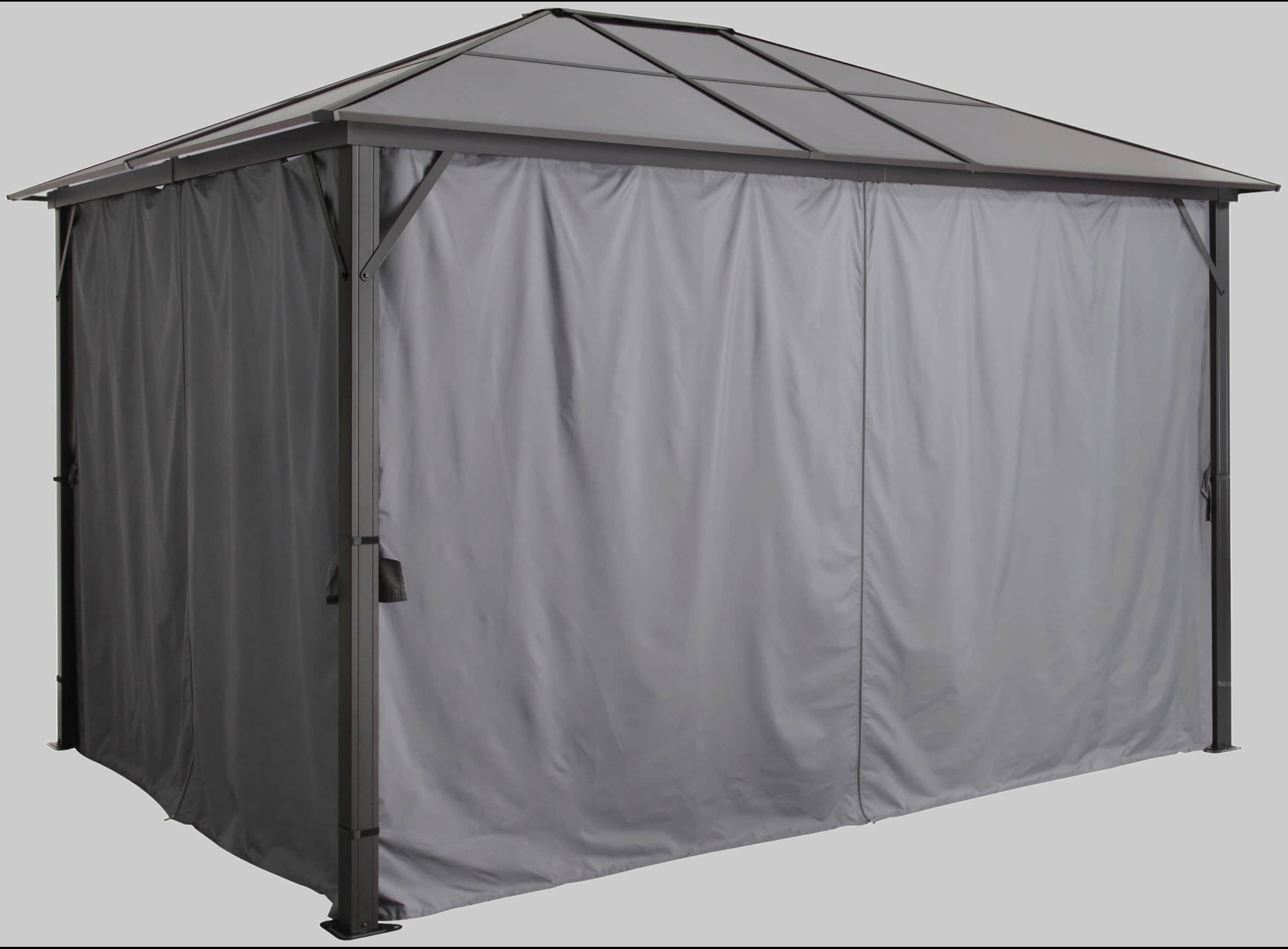 KONIFERA Pavillon Aruba 2.0 - Weatherproof Garden Pavilion with Polycarbonate Roof & 4 Side Panels (300x300cm/365x300cm) KONIFERA Gartenmöbel