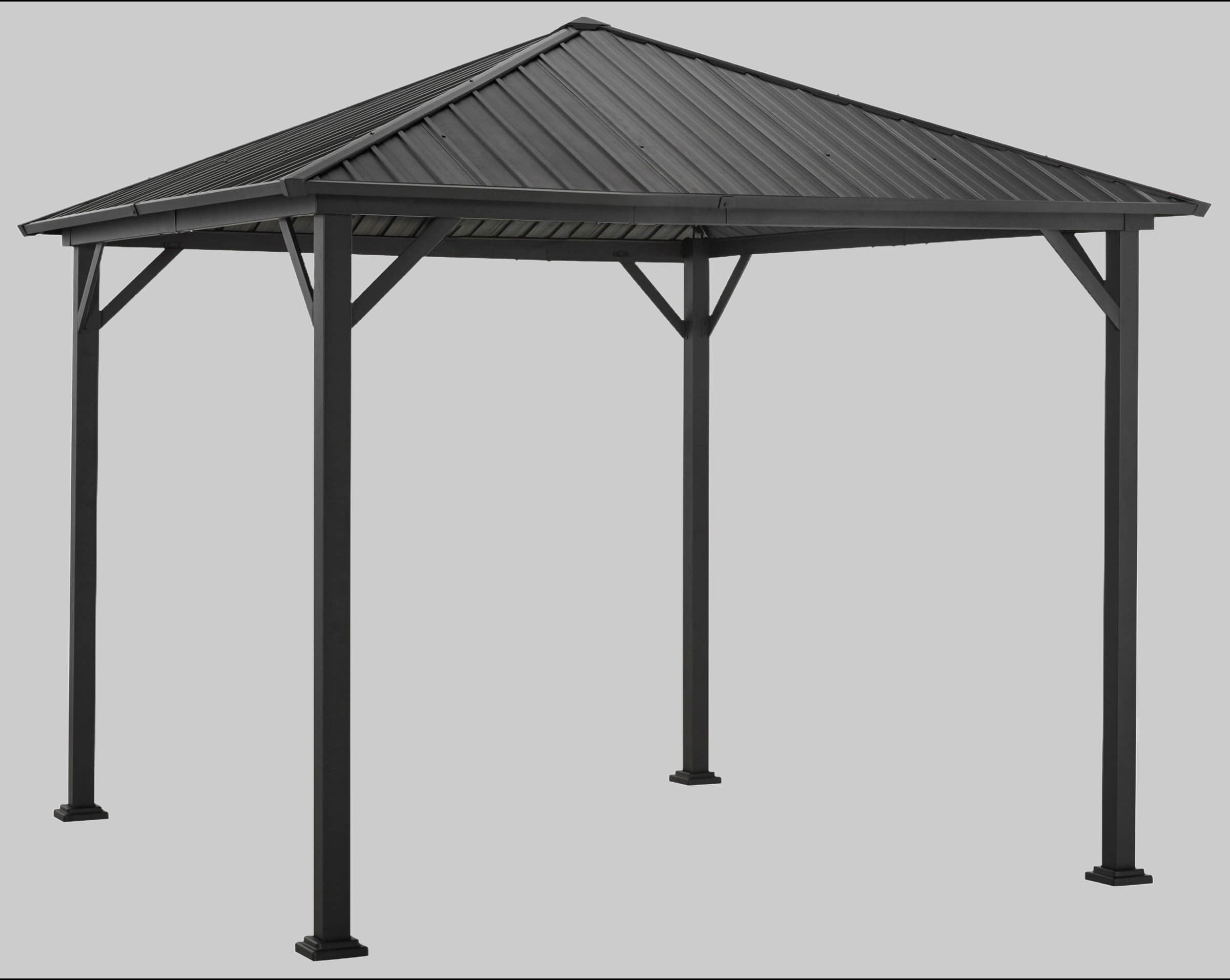 KONIFERA Pavillon 'Samos' 3x4m | Robuster Gartenpavillon mit Stahlgestell & 4mm Stahldach | Wetterfest & UV-beständig grau Gartenmöbel KONIFERA