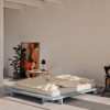 Betten Karup Design Karup Design JAPAN BED - Massivholzbett aus Kiefer | Futonbett & Bodenbett (160×200 cm) mit Lattenrost | Jugendbett & Doppelbett ohne Kopfteil Kiefer Blu