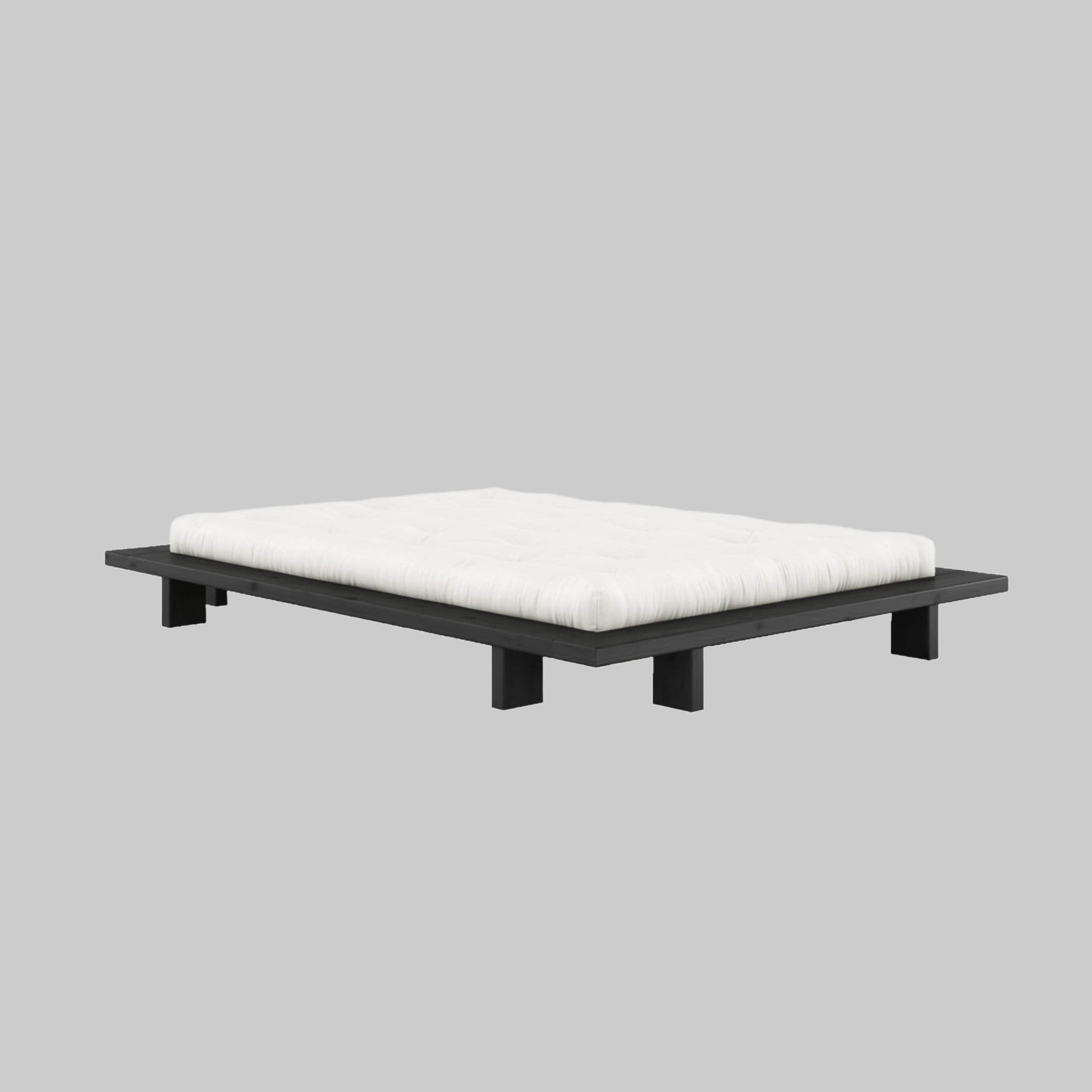 Betten Karup Design Karup Design JAPAN BED - Massivholzbett aus Kiefer | Futonbett & Bodenbett (160×200 cm) mit Lattenrost | Jugendbett & Doppelbett ohne Kopfteil Kiefer Bla
