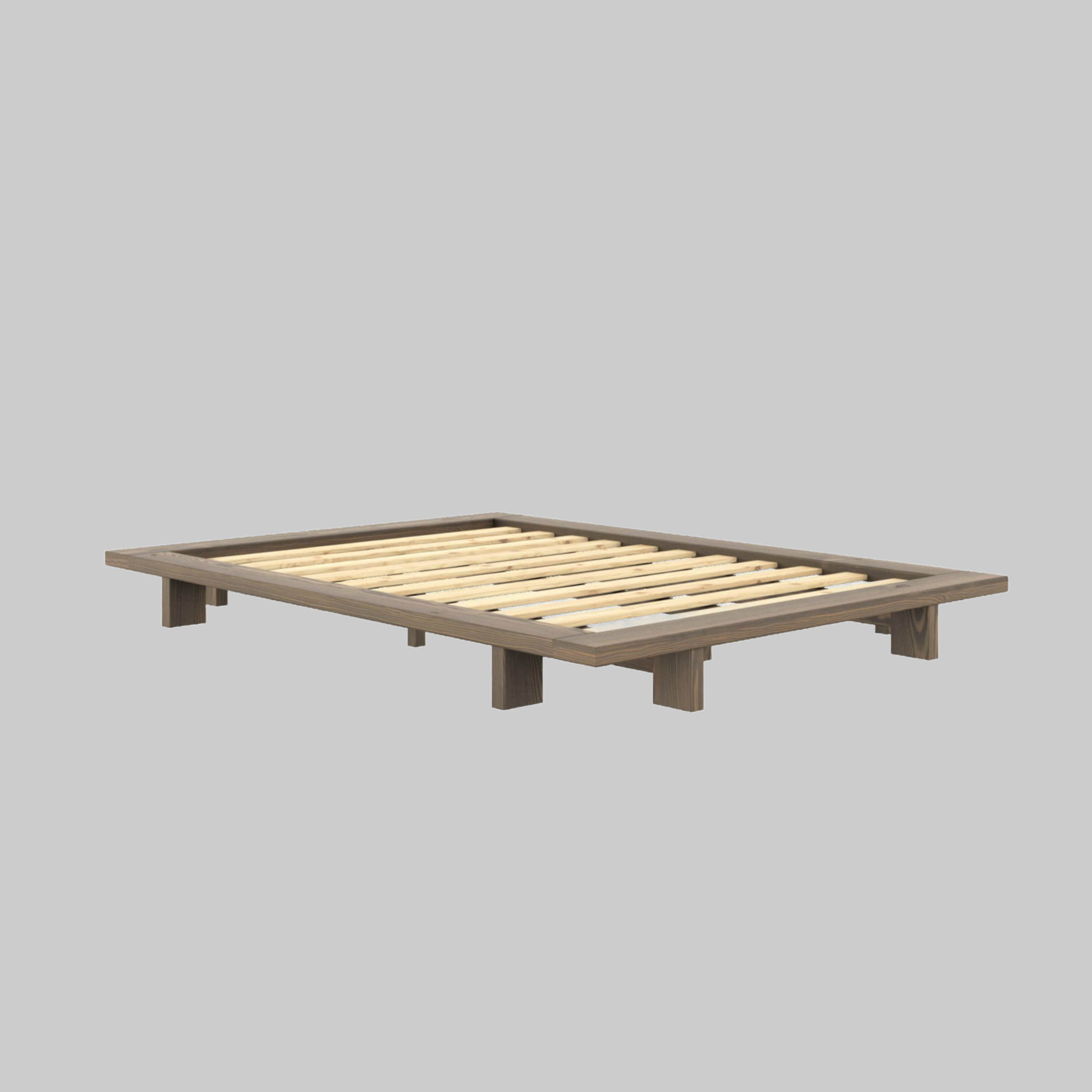 Karup Design Betten Karup Design JAPAN BED - Massivholzbett aus Kiefer | Futonbett & Bodenbett (160×200 cm) mit Lattenrost | Jugendbett & Doppelbett ohne Kopfteil Kiefer Car