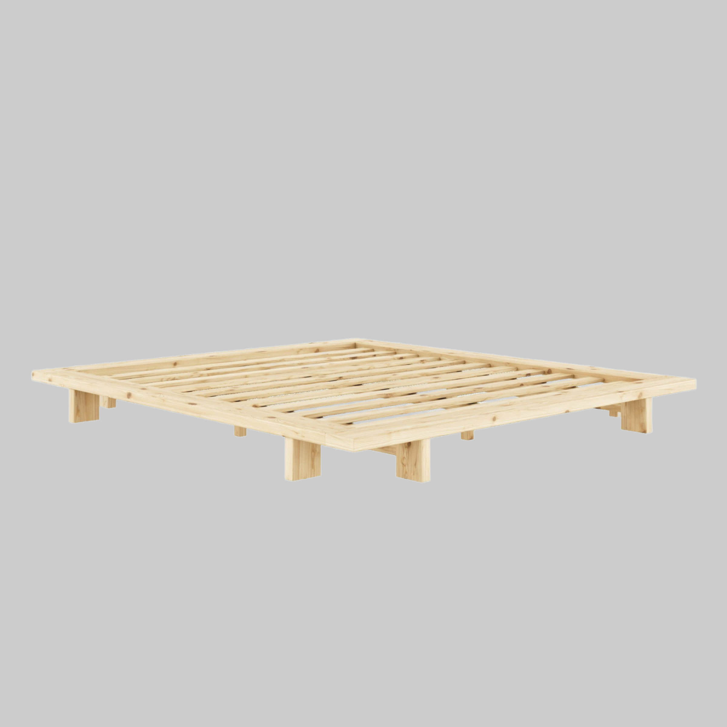 Karup Design Karup Design JAPAN BED - Massivholzbett aus Kiefer | Futonbett & Bodenbett (160×200 cm) mit Lattenrost | Jugendbett & Doppelbett ohne Kopfteil Kiefer Nat Betten