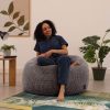 icon Kingston Cord Bean Bag 'Classic' 85x50cm – Premium German-Made Sitzsack for Adults & Kids | Navy Blue Ergonomic Lounge Chair with Washable Cover grau Sessel