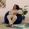 icon Sessel Kingston Cord Bean Bag 'Classic' 85x50cm – Premium German-Made Sitzsack for Adults & Kids | Navy Blue Ergonomic Lounge Chair with Washable Cover navyblau