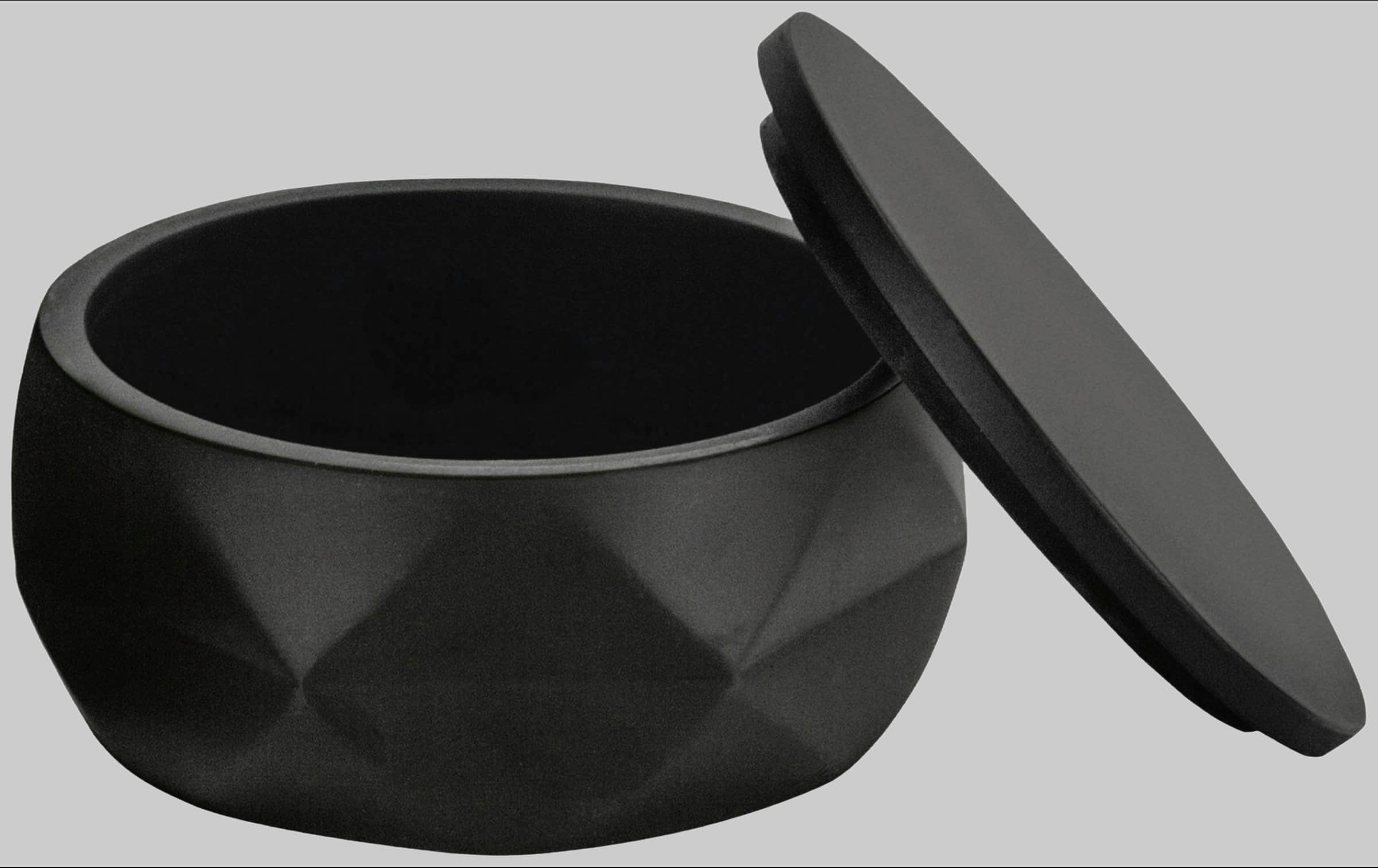 Kleine Wolke Kleine Wolke® Crackle Jar Aufbewahrungsdose mit 3D-Struktur | Elegante Schmuckdose Schwarz | Hochwertiges Badaccessoire Aufbewahrung