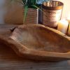 LB H\u0026F Lilienburg Dekoration LB H&F Lilienburg Solid Teakwood Decorative Bowl – Handcrafted Unique Design for Fruits/Keys/Decor (Approx. Ø 18-24cm) – Natural Variations in Grain & Size