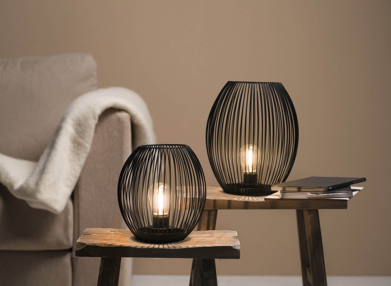 LEONARDO LEONARDO CASOLARE LED Table Lantern - 24.2cm Black Metal Decorative Light with Timer Lampen