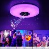 LETGOSPT Smart LED Ceiling Light with Bluetooth Speaker - 36W Dimmable RGB Color Changing Light with Remote & App Control (30cm) for Bedroom, Living Room & Nursery 60W - Φ 30 Lampen LETGOSPT