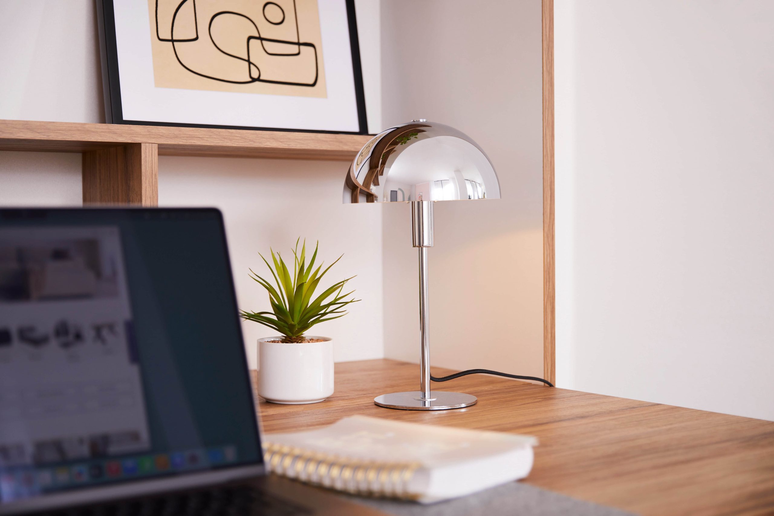 LeGer Home by Lena Gercke Linnea Mushroom Table Lamp - 35.5cm Red Glossy Metal Base, E14 Socket (Bulb Not Included) | Modern Desk & Accent Lighting chrom glän LeGer Home by Lena Gercke Lampen