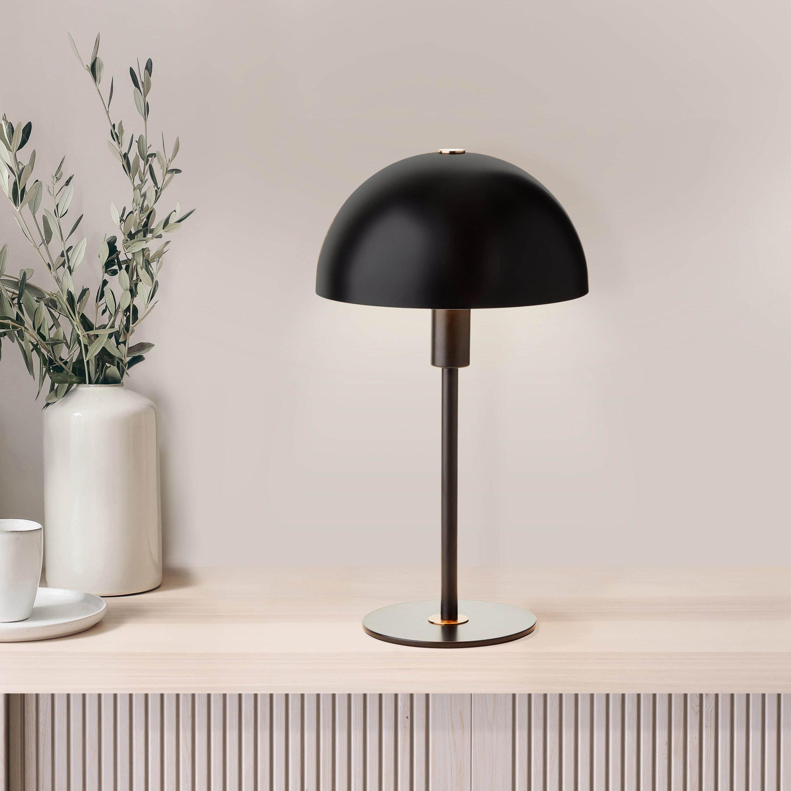 LeGer Home by Lena Gercke Linnea Mushroom Table Lamp - 35.5cm Red Glossy Metal Base, E14 Socket (Bulb Not Included) | Modern Desk & Accent Lighting schwarz matt Lampen LeGer Home by Lena Gercke