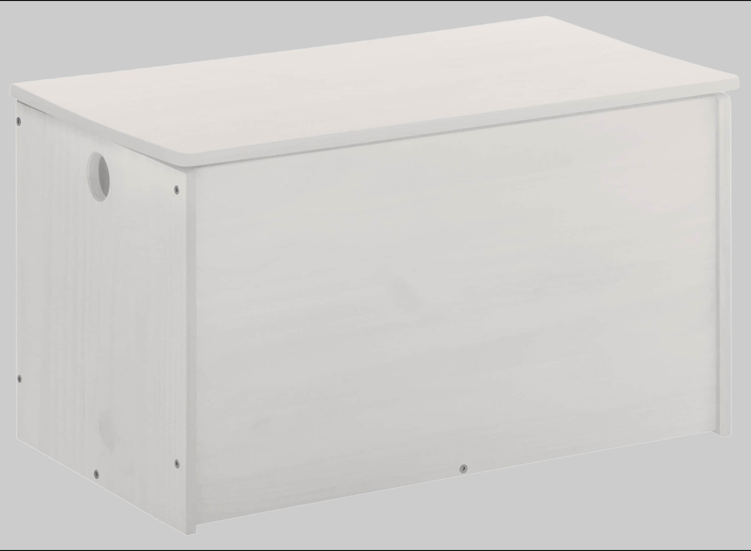 Aufbewahrung Lu00FCttenhu00FCtt Lüttenhütt Alpi Toy Chest (1-Piece) – Solid Pine Wood, 40cm Height, Secure Lid Holder, Multiple Colors – Scandinavian Kids' Storage Solution weiß