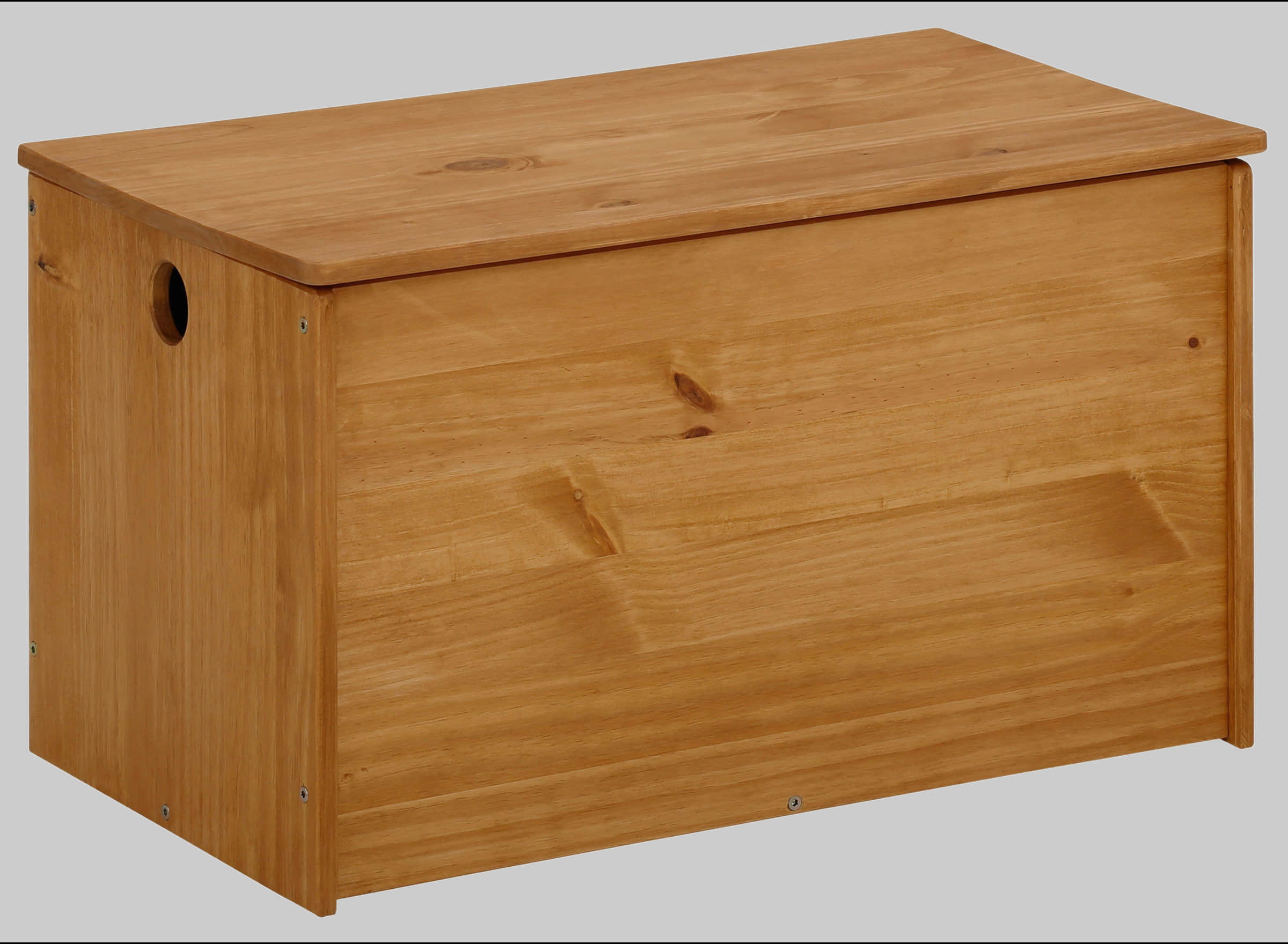 Aufbewahrung Lu00FCttenhu00FCtt Lüttenhütt Alpi Toy Chest (1-Piece) – Solid Pine Wood, 40cm Height, Secure Lid Holder, Multiple Colors – Scandinavian Kids' Storage Solution natur gebe