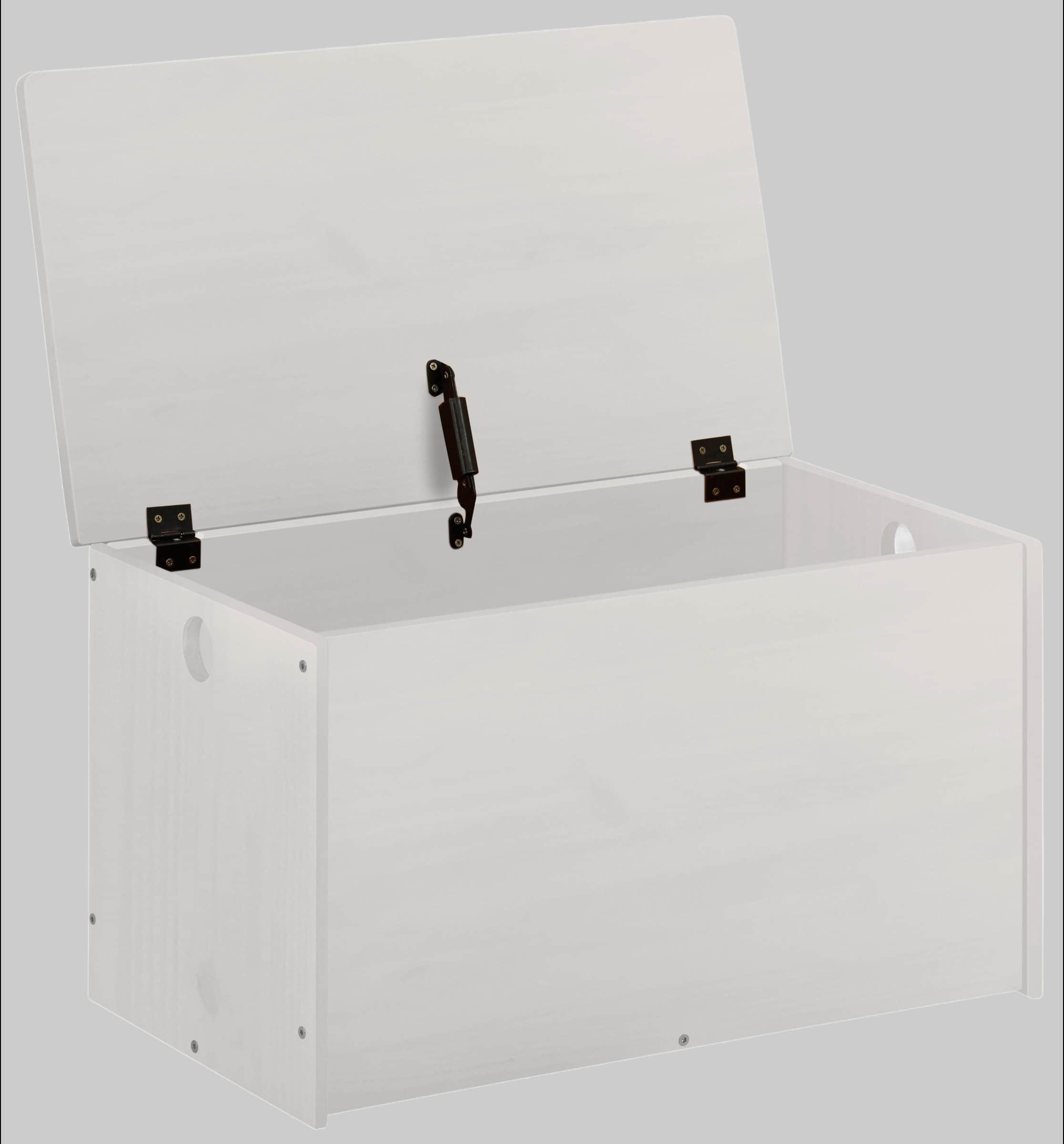 Aufbewahrung Lu00FCttenhu00FCtt Lüttenhütt Alpi Toy Chest (1-Piece) – Solid Pine Wood, 40cm Height, Secure Lid Holder, Multiple Colors – Scandinavian Kids' Storage Solution weiß