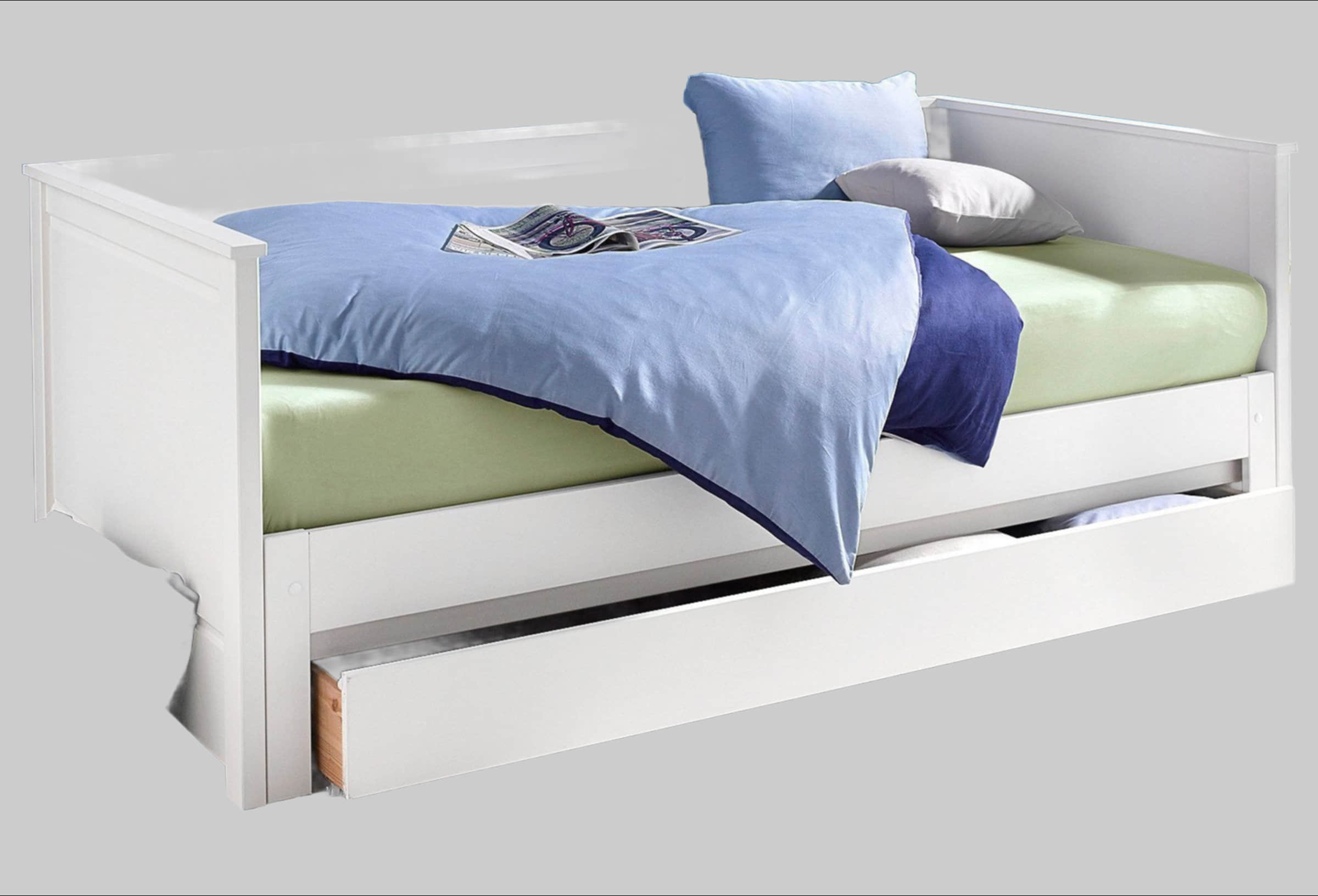 Lüttenhütt Bettschubkasten »BROOKLYN« mit Rollen – 125cm breite Schublade aus FSC®-Holz für optimalen Stauraum unter dem Bett weiß Lu00FCttenhu00FCtt Schubladen