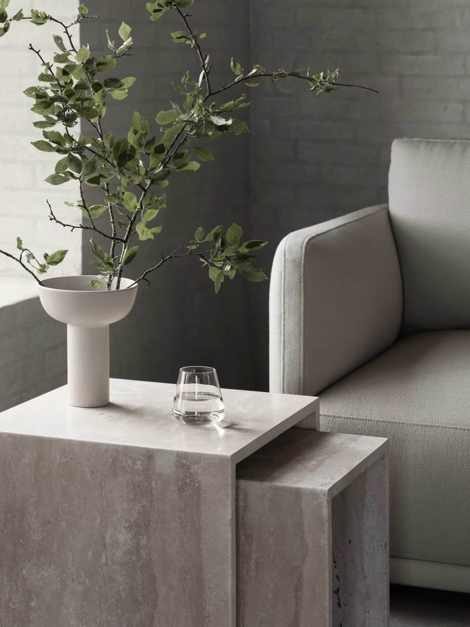 blomus MIYABI Ikebana Vase Collection by Kazushige Miyake - Premium Stoneware Flower Vases in Multiple Colors & Sizes (Tall 21cm & Low 10cm) - Japanese Inspired Floral Arrangement Art Piece Moonbeam Dekoration