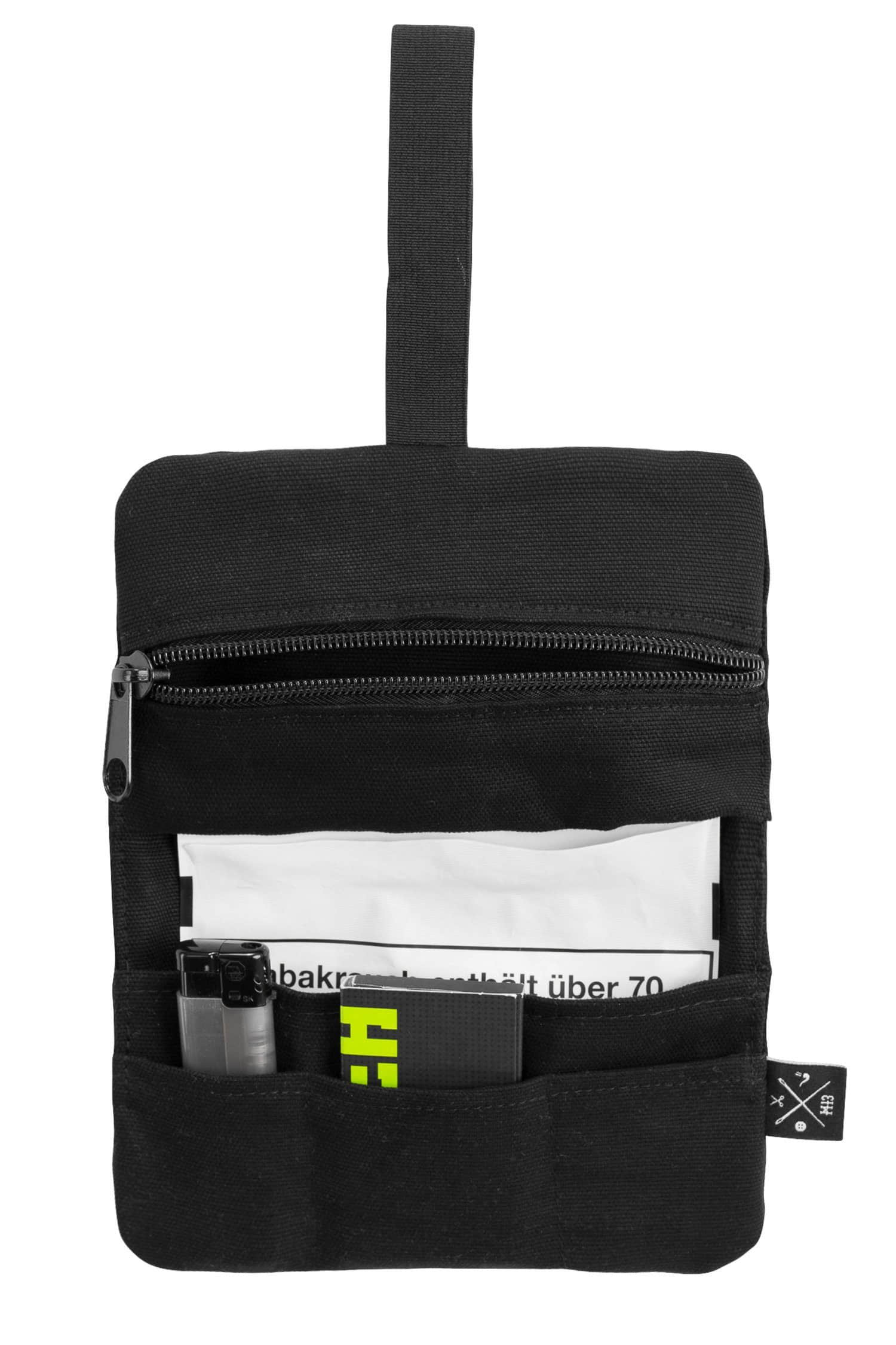 Aufbewahrung Manufaktur13 Manufaktur13 Cotton Tobacco Bag (Lilac) – Premium Tabaktasche aus 100% Baumwolle mit Zusatzfach | Stylischer Drehbeutel für Tabak Black Out: