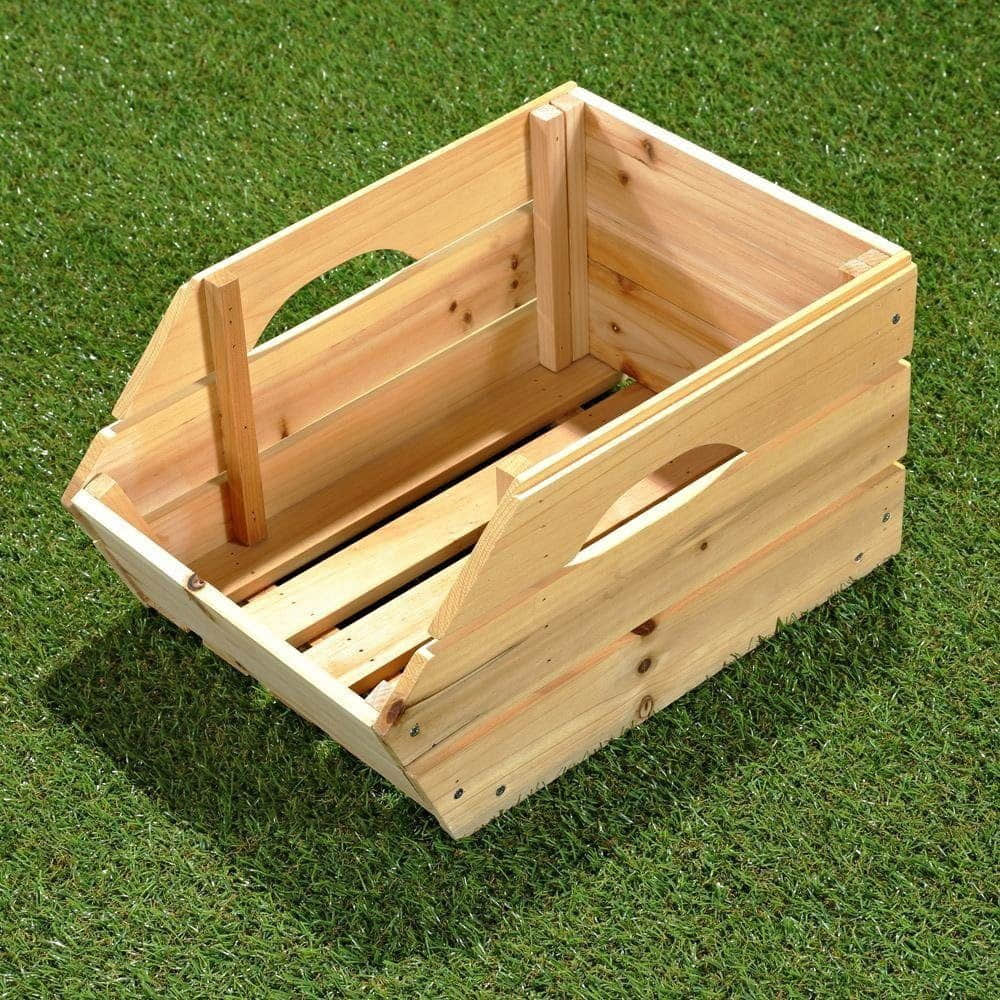 Aufbewahrung Melko Melko Premium Spruce Wood Crate - Multi-Purpose Fruit & Vegetable Storage Box with Handles (30x40cm) - Ideal for Apples, Potatoes & Wine