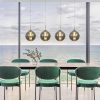 Nettlife NETTLIFE Pendelleuchte Glas 150CM Höhenverstellbar - Moderner Kronleuchter mit 3/4/6/10/15 Flammen LED (warmweiß) für Esstisch, Küche & Wohnzimmer Grau-4 Fla Lampen