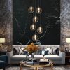 Nettlife Lampen NETTLIFE Pendelleuchte Glas 150CM Höhenverstellbar - Moderner Kronleuchter mit 3/4/6/10/15 Flammen LED (warmweiß) für Esstisch, Küche & Wohnzimmer Grau-6 Fla
