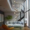 Nettlife Lampen NETTLIFE Pendelleuchte Glas 150CM Höhenverstellbar - Moderner Kronleuchter mit 3/4/6/10/15 Flammen LED (warmweiß) für Esstisch, Küche & Wohnzimmer Grau-10 Fl