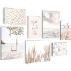 Novart Boho Beach Wall Art 100x70cm - Coastal Nature Decor for Living Room & Bedroom - Ready to Hang - Premium Canvas Print Novart Dekoration