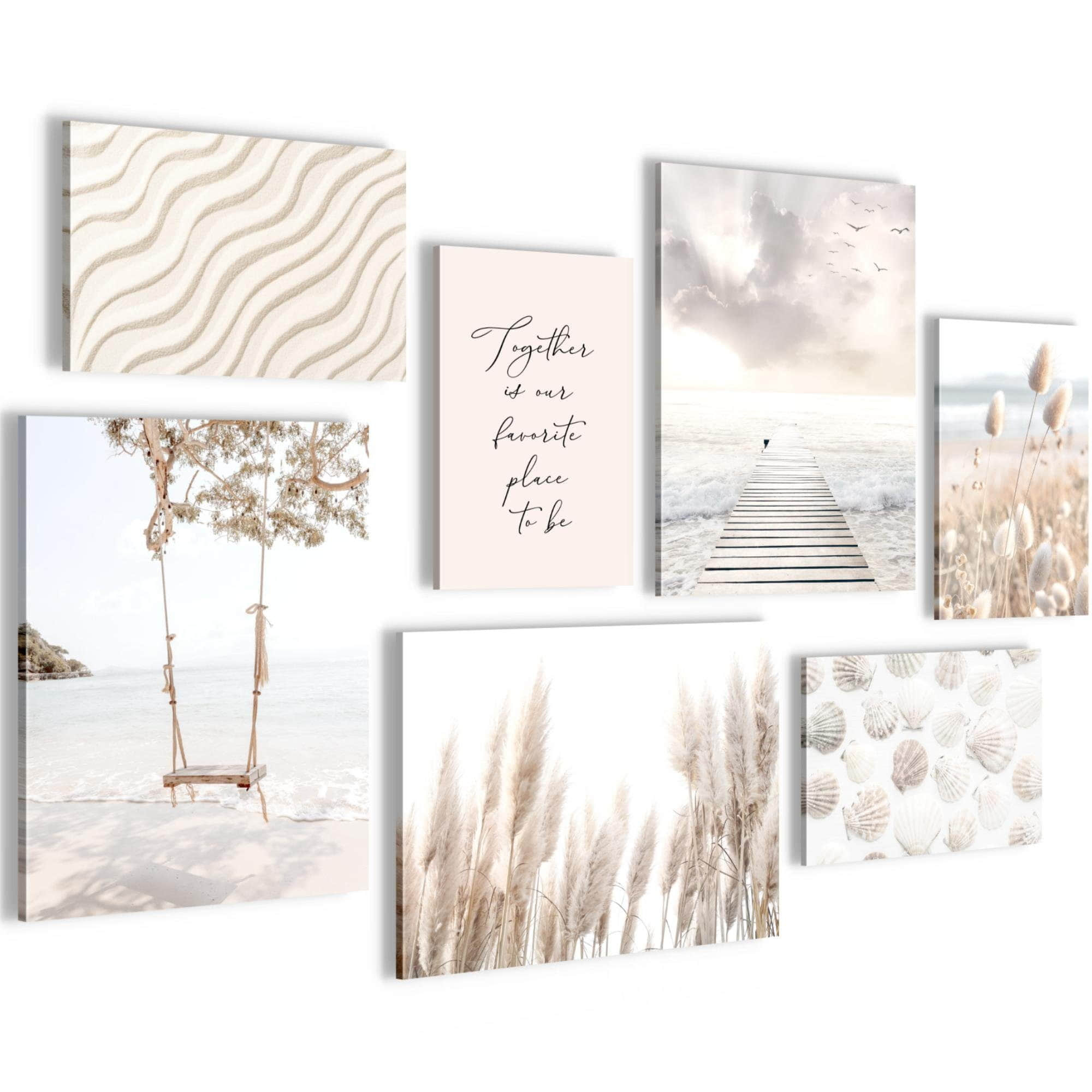 Novart Boho Beach Wall Art 100x70cm - Coastal Nature Decor for Living Room & Bedroom - Ready to Hang - Premium Canvas Print Novart Dekoration