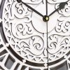 Dekoration ORNAMENTI ORNAMENTI Vintage Wanduhr 40 cm aus Holz | Weiß-Schwarz Design | Lautloses Uhrwerk | Handgefertigte Dekoruhr für Wohnzimmer & Schlafzimmer 1 weiss