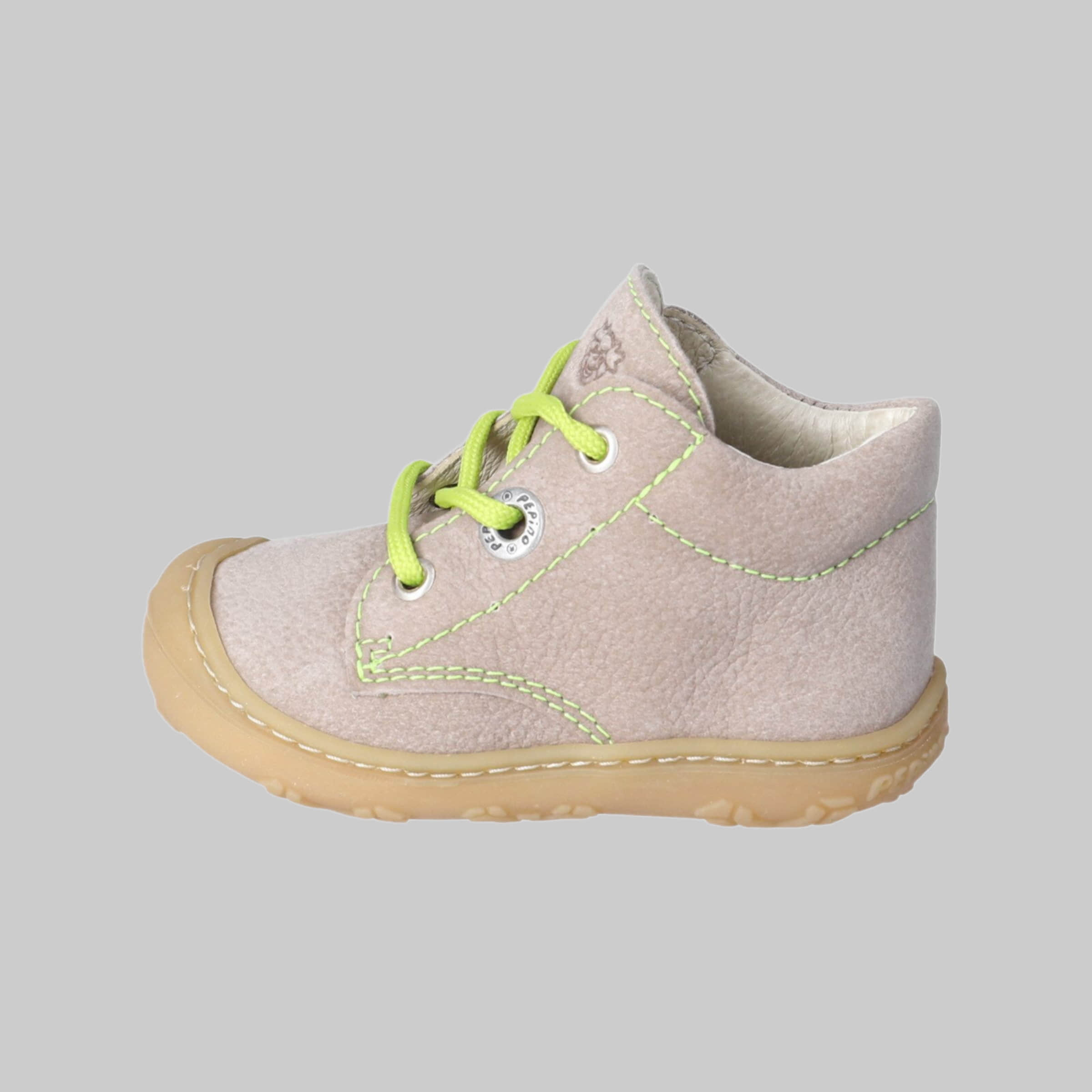 Pepino PEPINO BY RICOSTA Lauflernschuhe aus Leder | Flexible Sohle & atmungsaktiv | Für Babys & Kleinkinder (Gr. 19-28) | Rutschfest & gepolstert kies/neong Stiefel