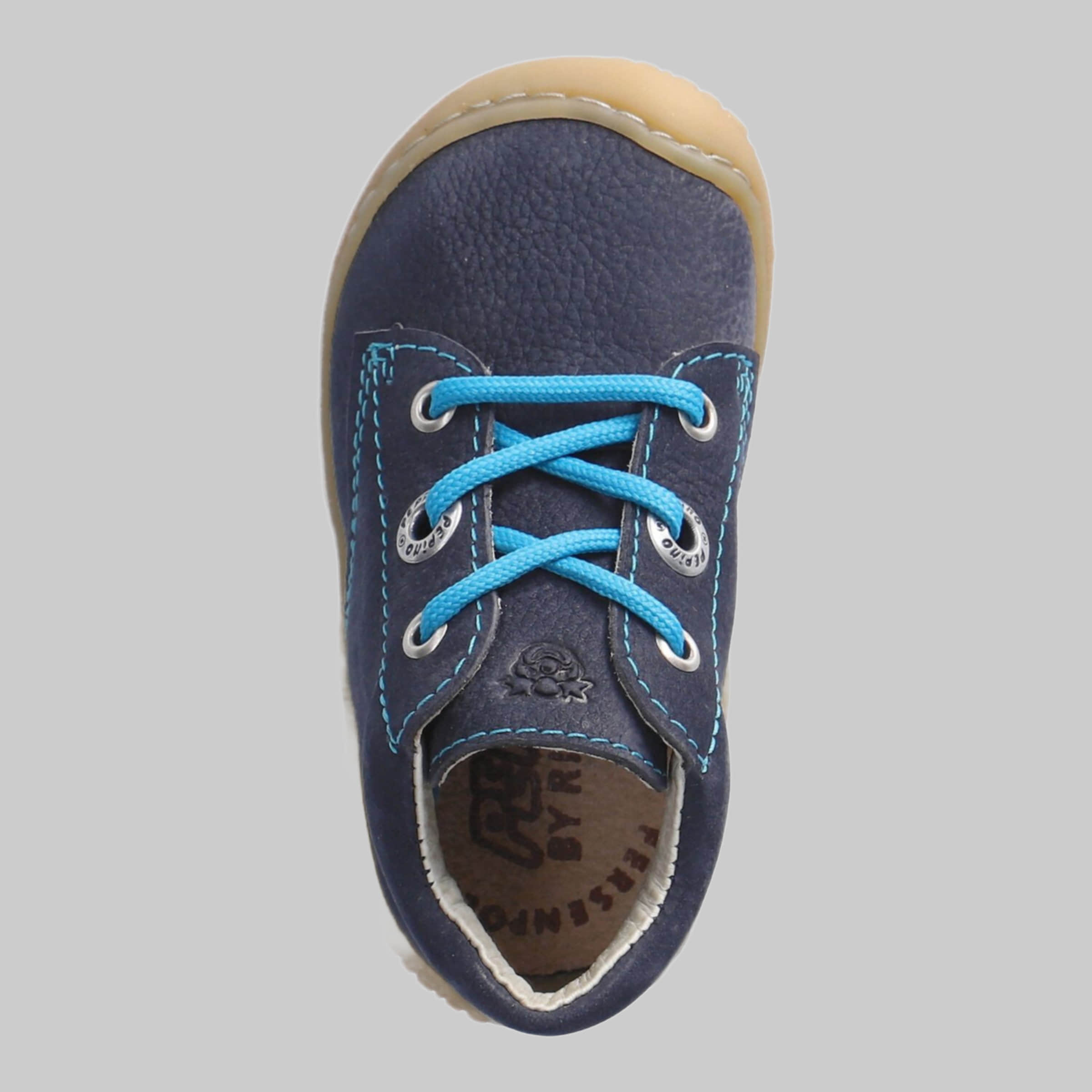 PEPINO by RICOSTA Cory 50 WMS Mittelweite Lauflernschuh | Leder-Schnürschuh mit flexiblem Profil | WMS-System für optimale Passform | Größen 18-28 see/türkis PEPINO by RICOSTA Lauflernschuhe