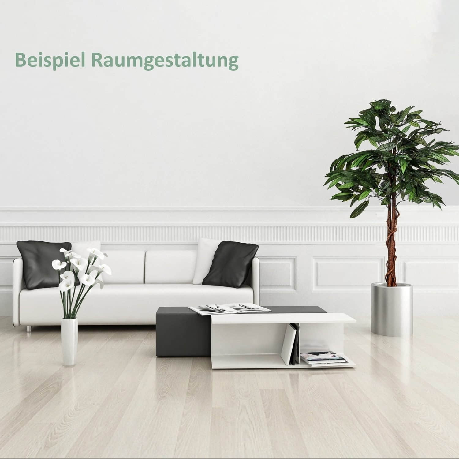 Dekoration PLANTASIA PLANTASIA Künstlicher Mangobaum 120cm/180cm | Kunstpflanze mit Echtholzstamm | Dekobaum mit Naturlook | UV-beständige Textilfaser-Blätter | Inkl. zementiertem Pflanztopf