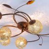 Paul Neuhaus Deckenleuchte GRETA - 6-flammig mit goldfarbenen Metallschirmen, 72 cm, ohne Leuchtmittel - Elegante Wandleuchte für Wohnzimmer & Schlafzimmer Paul Neuhaus Lampen