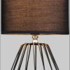 Lampen Pauleen Pauleen Shiny Diamond Table Lamp - 20W Max, E27 Socket, Black Metal Base & Fabric Shade, 32cm Height - Bulb Not Included