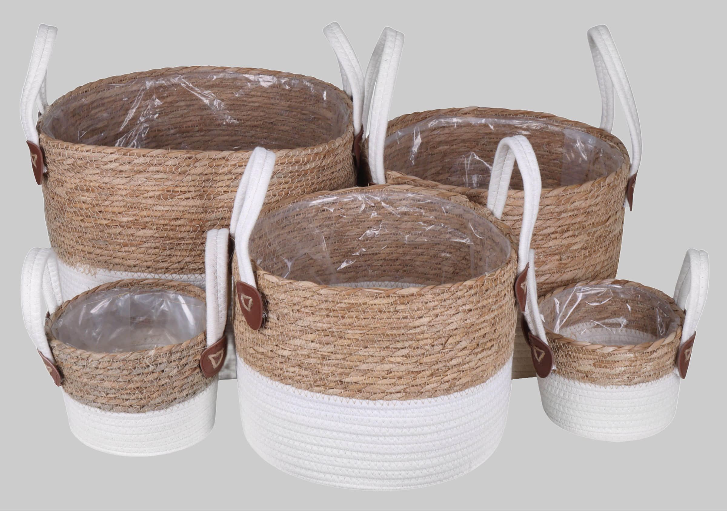 Premium Handwoven Seagrass Storage Basket with Cotton Rope Handles - 40cm Rustic Home Decor Organizer tegawo Dekoration
