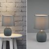 Reality Leuchten LED Nachttischlampe - Skandinavischer Landhausstil mit wechselbarem Warmweiß-LED & beigem Stoff-Lampenschirm (26cm) - Elegante Tischleuchte für Schlafzimmer & Wohnbereich Grau Blau Lampen Reality Leuchten