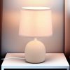 Reality Leuchten Lampen Reality Leuchten LED Nachttischlampe - Skandinavischer Landhausstil mit wechselbarem Warmweiß-LED & beigem Stoff-Lampenschirm (26cm) - Elegante Tischleuchte für Schlafzimmer & Wohnbereich Beige
