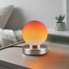 Reality Leuchten LED Nachttischlampe dimmbar - Elegante Bauhaus-Tischleuchte mit Touch-Funktion & weißer Glas-Kugel (Ø12cm), silberner Sockel, warmweißes Licht Silber Ora Reality Leuchten Lampen