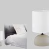 Reality Leuchten Lampen Reality Leuchten R 5400-24 LED Nachttischlampe dimmbar - Landhausstil Tischleuchte mit Touch-Dimmer, Warmweiß (2700K), 23cm Höhe, beiger Stoffschirm Cappucino-