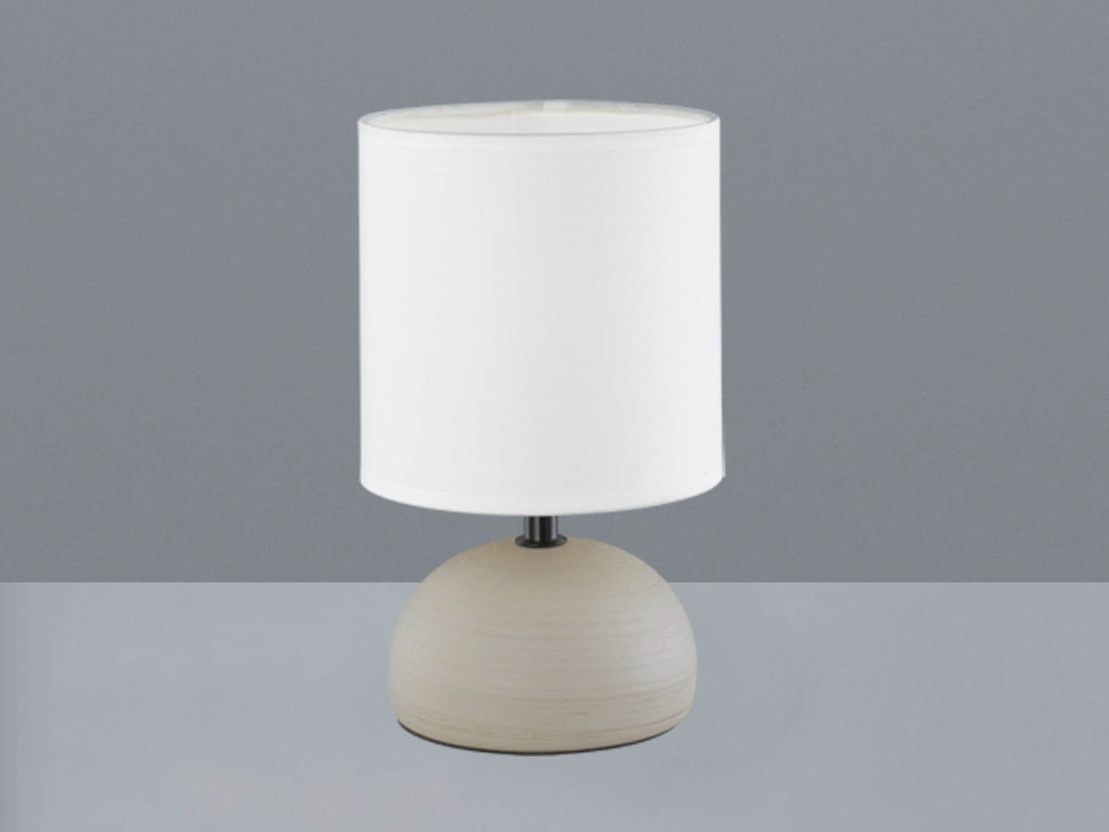 Reality Leuchten Lampen Reality Leuchten R 5400-24 LED Nachttischlampe dimmbar - Landhausstil Tischleuchte mit Touch-Dimmer, Warmweiß (2700K), 23cm Höhe, beiger Stoffschirm Cappucino-