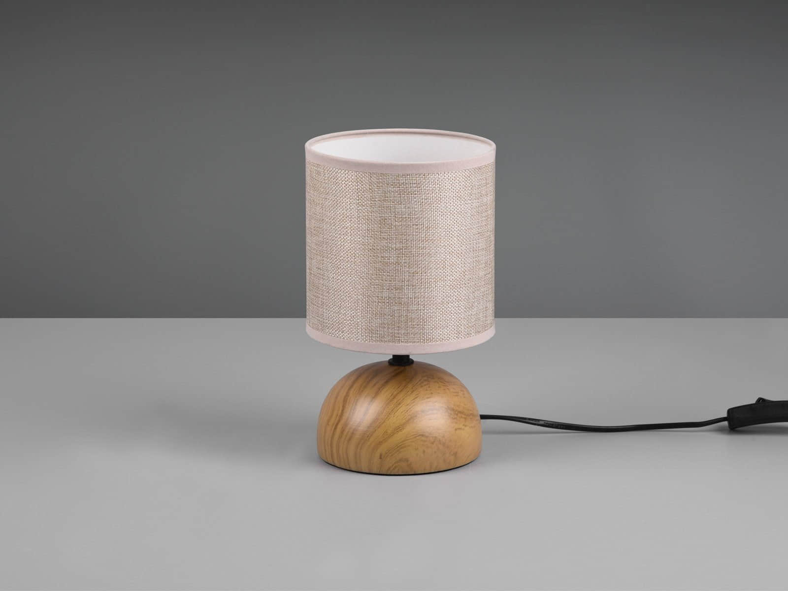 Reality Leuchten Reality Leuchten R 5400-24 LED Nachttischlampe dimmbar - Landhausstil Tischleuchte mit Touch-Dimmer, Warmweiß (2700K), 23cm Höhe, beiger Stoffschirm Beige, Hol Lampen