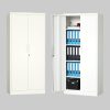 Schränke STEELSu00D8N STEELSØN Aktenschrank Regulus Grau | Höhenverstellbare Stahlschrank (168x80x40cm) mit Sicherheitsschloss - Ideal für Büro & Homeoffice Weiß
