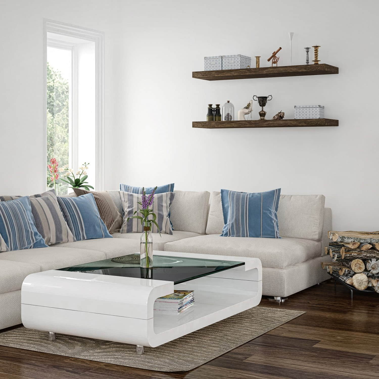 Regale STILISTA STILISTA Volato Wandboard Schweberegal | 14 Farbvarianten (inkl. Hochglanz & Holzoptik) | 9 Größen 30-110 cm | 10kg Traglast | 3,8 cm flach | Modernes Wandregal für Küche, Wohnzimmer & Büro Silber