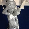 Schatzkiste1 Schatzkiste1 Griechische Antik-Stehlampe | 170 cm Handbemalte Frauenfigur Barockstil | Kunstharz-Dekofigur mit E27-Fassung Silber Dekoration