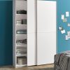 Schlafkontor Schwebetürenschrank 'Heimo/Fast' - Kleiderschrank & Garderobenschrank mit 6 Böden, ausziehbarer Kleiderstange & platzsparendem Design weiß Schränke Schlafkontor