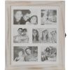 Schlüsselkasten FRIENDS | Weißer Holz-Organizer mit 18 Haken & Bilderrahmen (6 Fotos) | Vintage-Look | 35 cm Breite | Praktischer Schlüsselhalter für Flur & Eingangsbereich Aufbewahrung