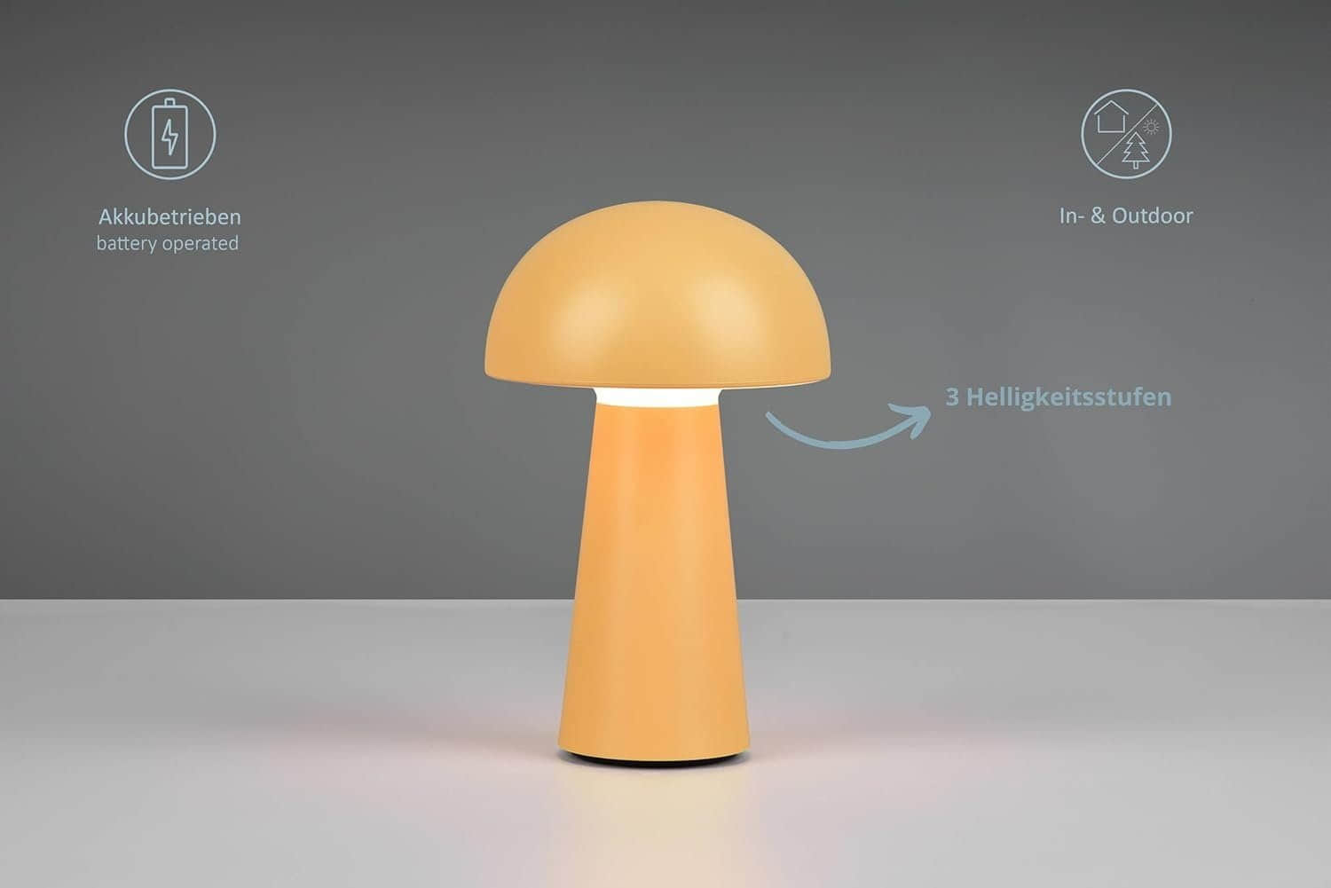 Sparkle Lighting Lennox LED Table Lamp - Dimmable, IP44 Waterproof, 4000mAh Battery Operated with USB Charging (IlLudmilate Yellow) gelb lightling Lampen