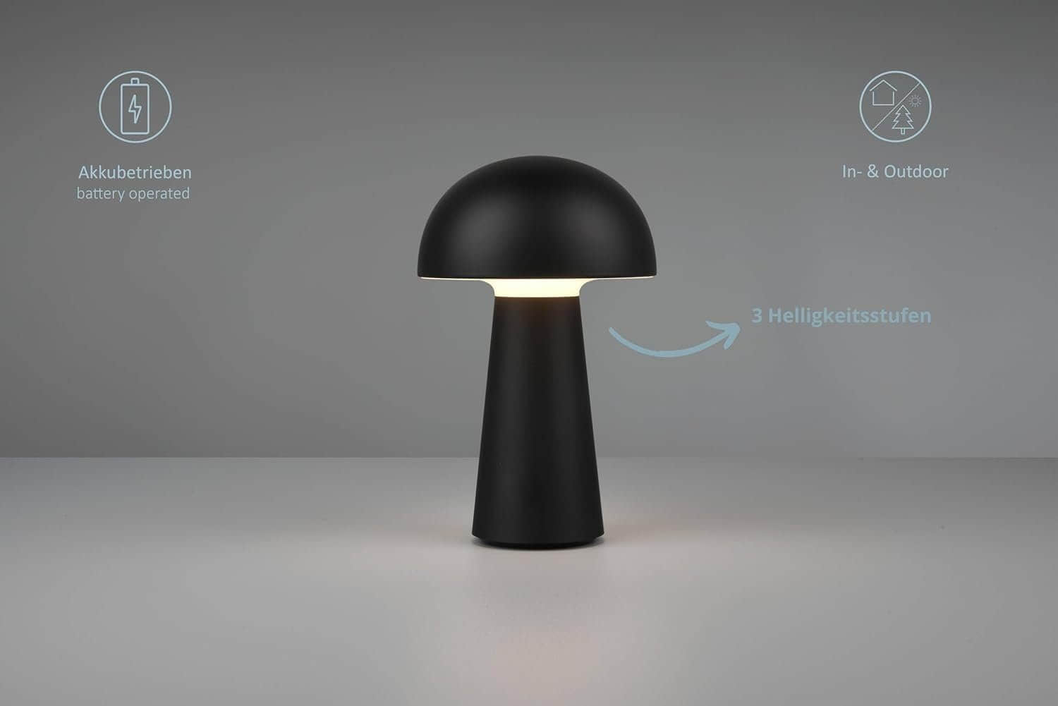 Lampen lightling Sparkle Lighting Lennox LED Table Lamp - Dimmable, IP44 Waterproof, 4000mAh Battery Operated with USB Charging (IlLudmilate Yellow) schwarz
