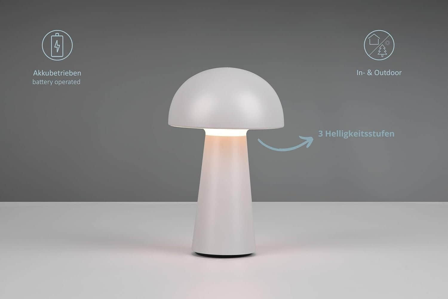 Sparkle Lighting Lennox LED Table Lamp - Dimmable, IP44 Waterproof, 4000mAh Battery Operated with USB Charging (IlLudmilate Yellow) grau Lampen lightling