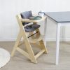 TIGGO Kinderzimmer TIGGO Treppenhochstuhl: Mitwachsender Baby- & Kinderhochstuhl aus Massivholz mit XL-Essplatte, Sicherheitsgurt & verstellbarer Höhe (Grau) - Ideal 6 Monate bis 10 Jahre Natur