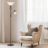 TRIO Leuchten LED Deckenfluter RUSTICA - Dimmbare Stehlampe Landhausstil mit Leselampe, 180cm Höhe, Rostoptik & Glas Lampenschirmen, Warmweiß 2700K TRIO Leuchten Lampen