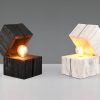Lampen TRIO Leuchten TRIO Leuchten LED Nachttischlampe 2er Set – Dimmbare Warmweiß-LED Würfel-Holzlampe (16cm) mit Klappschalter | Modernes Design für Fensterbank & Schreibtisch Weiß Schwa